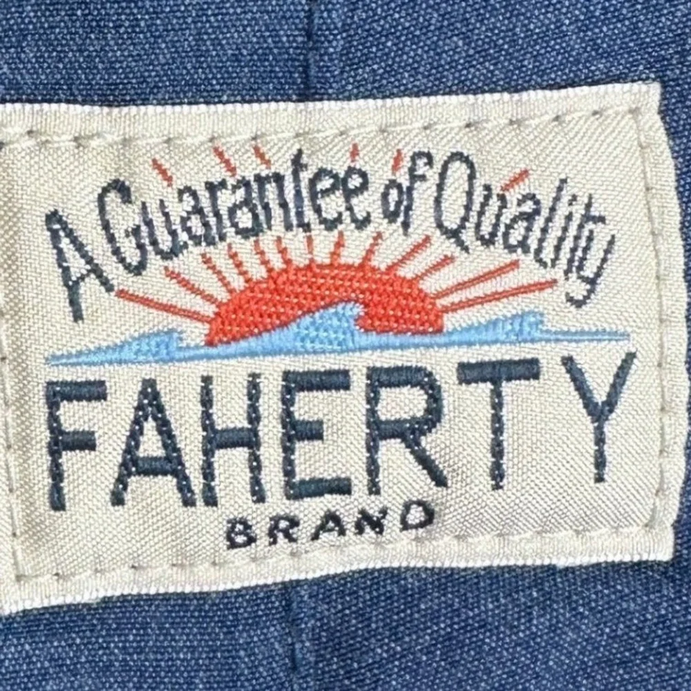 Faherty All Day Shorts Mens 35 Blue Hybrid Drawstring Performance Stretch EUC